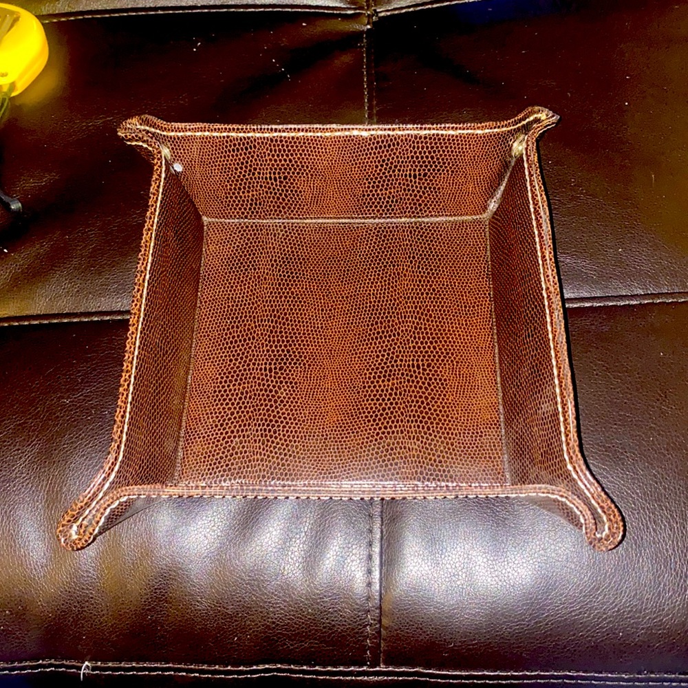 3/$10 Leather boho catch all with snaps